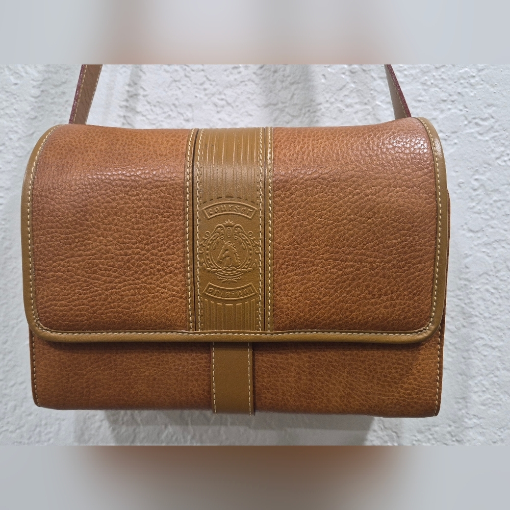 Vintage Courser Original Brown Leather Crossbody Bag Saddle Bag Equestrian Horse - Picture 2 of 16